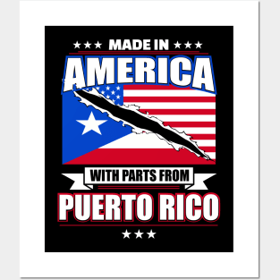 Made in American with Parts from Puerto Rico Posters and Art